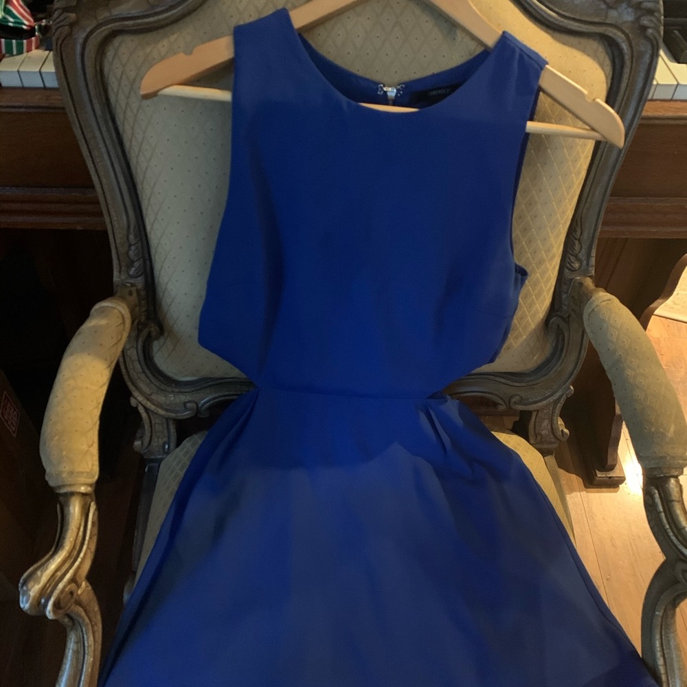 Blue cut out dress